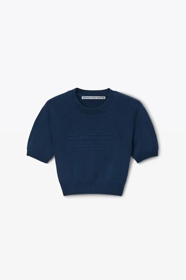 Alexander Wang Sweaters Women LogoEmbossed Tee In RibKnit
