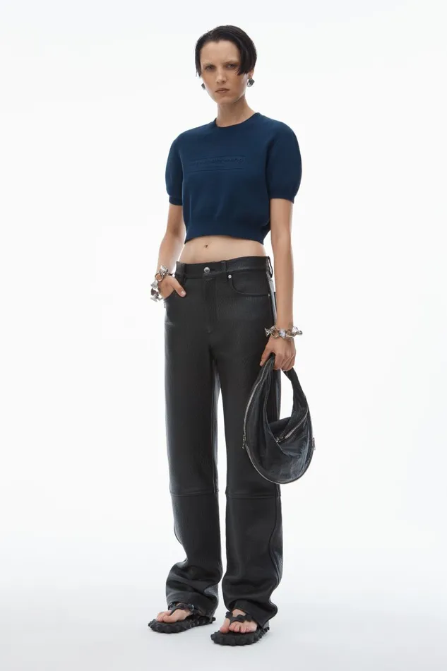 Alexander Wang Sweaters Women LogoEmbossed Tee In RibKnit