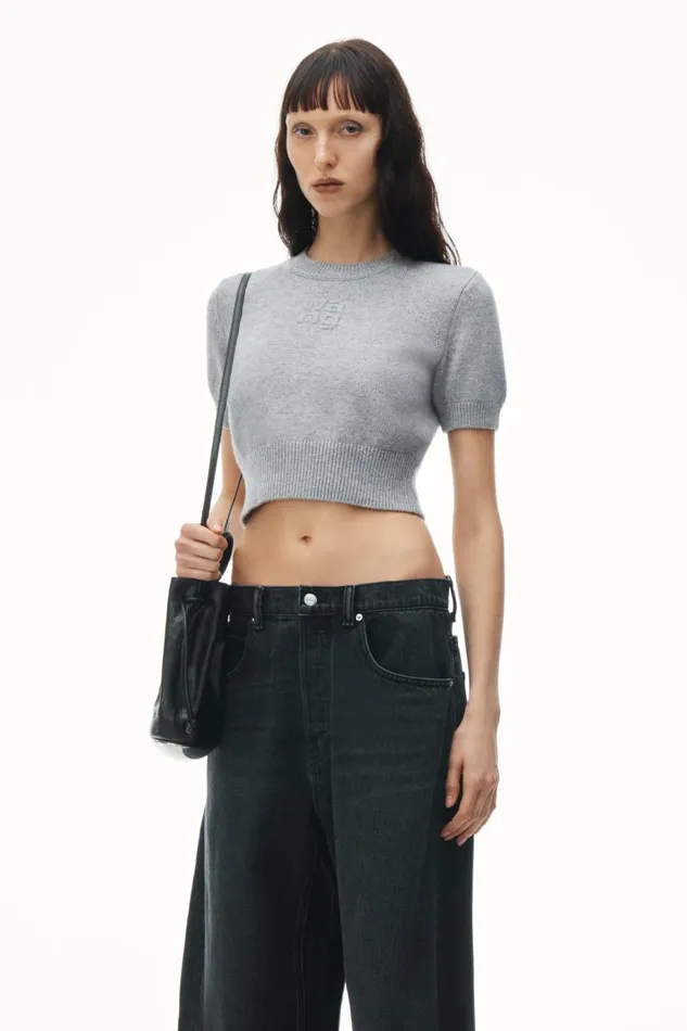 Alexander Wang Sweaters Women Short Sleeve Cropped Pullover