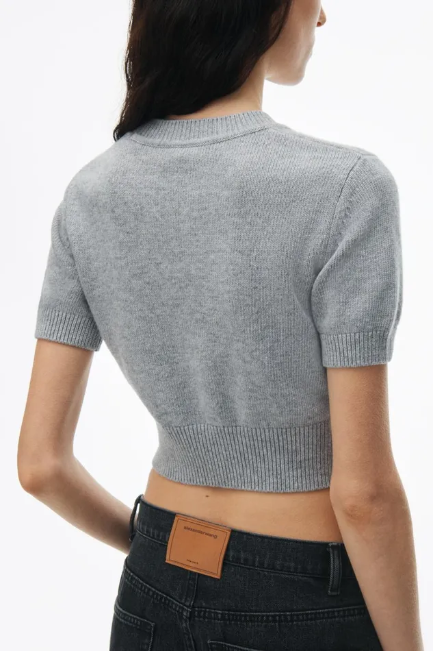 Alexander Wang Sweaters Women Short Sleeve Cropped Pullover