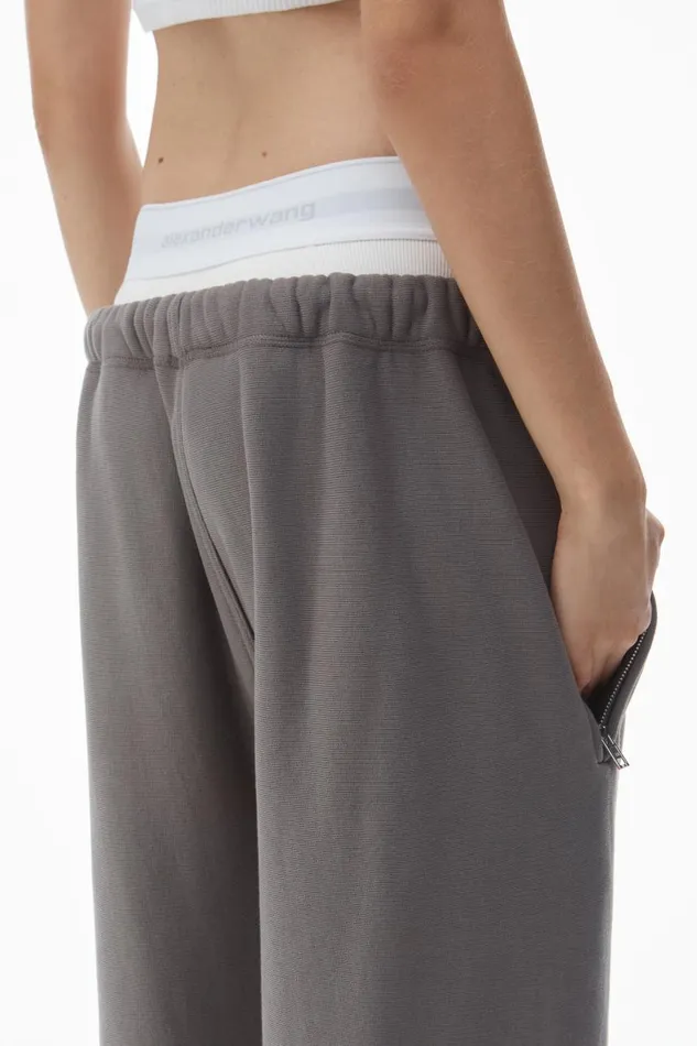 Alexander Wang Sweatpants Women Wide Leg Sweatpants With PreStyled Logo Brief Waistband