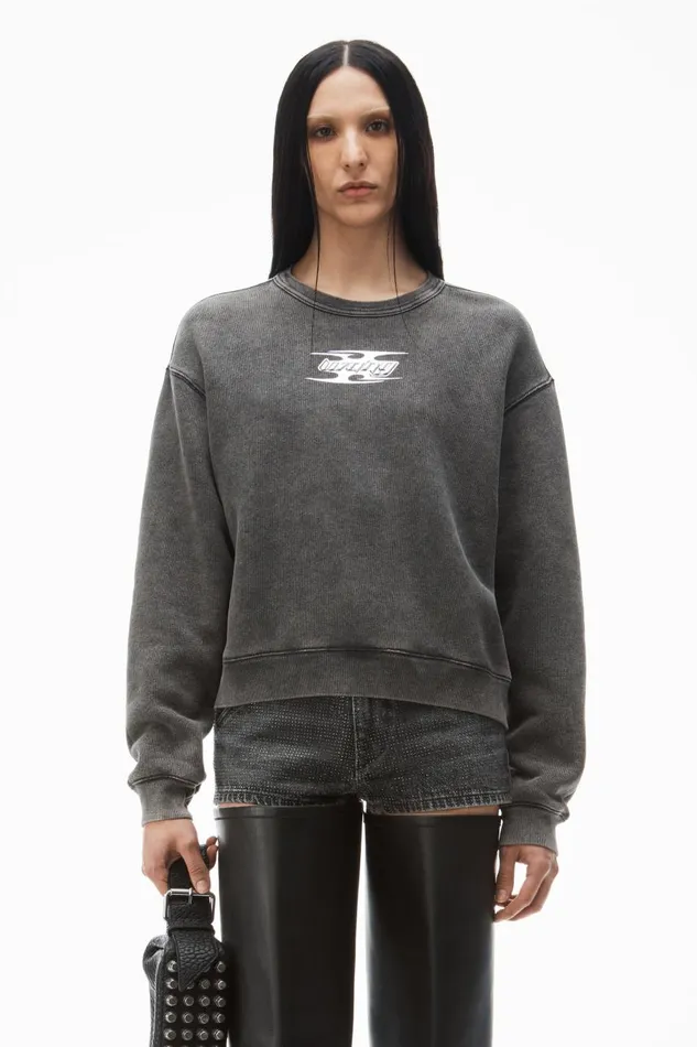 Alexander Wang Sweatshirts Women Blade LogoEmbossed Sweatshirt In Cotton Terry