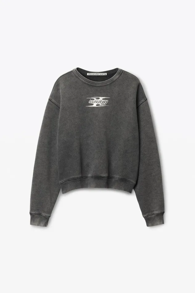 Alexander Wang Sweatshirts Women Blade LogoEmbossed Sweatshirt In Cotton Terry