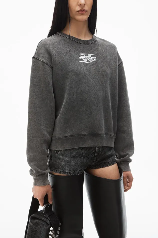 Alexander Wang Sweatshirts Women Blade LogoEmbossed Sweatshirt In Cotton Terry