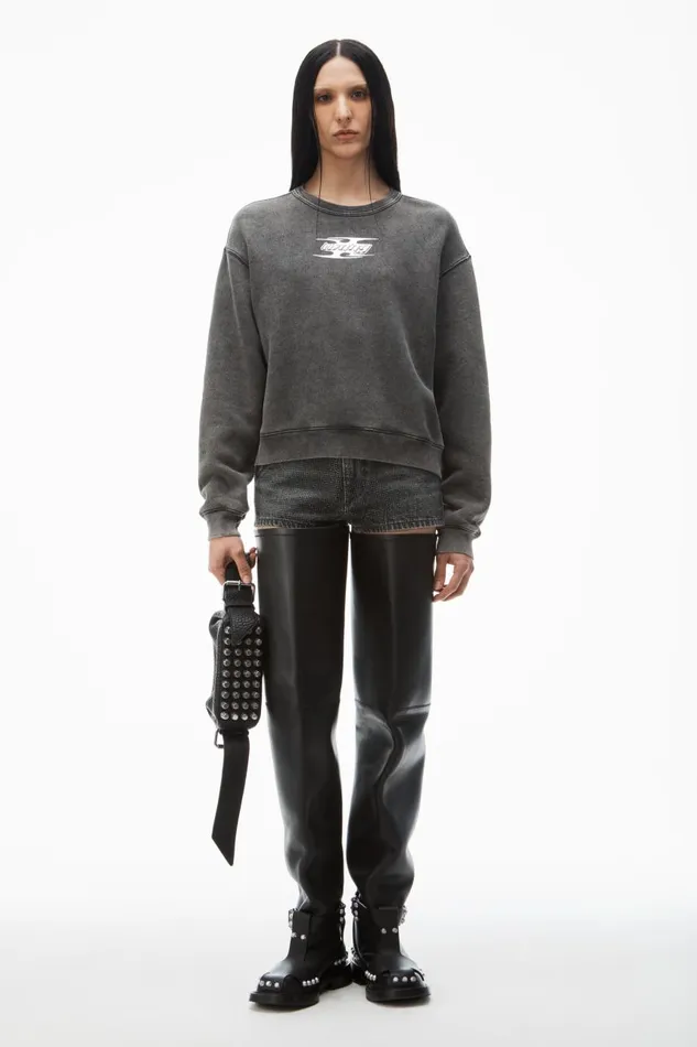 Alexander Wang Sweatshirts Women Blade LogoEmbossed Sweatshirt In Cotton Terry