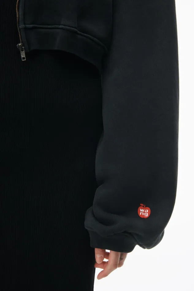 Alexander Wang Sweatshirts Women Cropped Zip Up Hoodie In Classic Terry