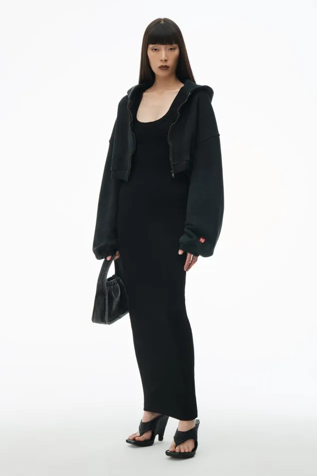 Alexander Wang Sweatshirts Women Cropped Zip Up Hoodie In Classic Terry