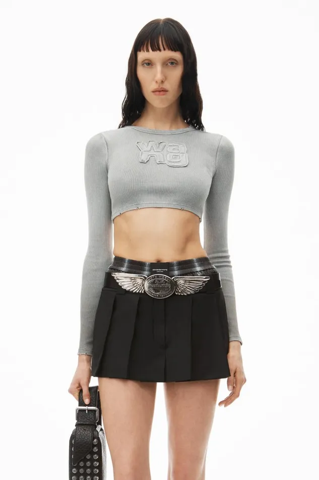 Alexander Wang TShirts Women Distressed Logo Longsleeve Tee