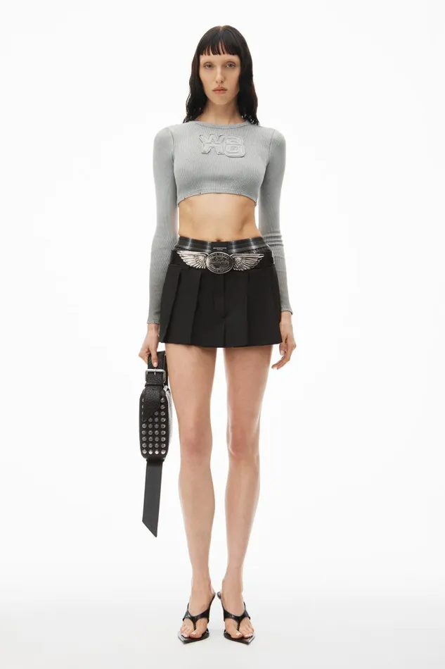 Alexander Wang TShirts Women Distressed Logo Longsleeve Tee