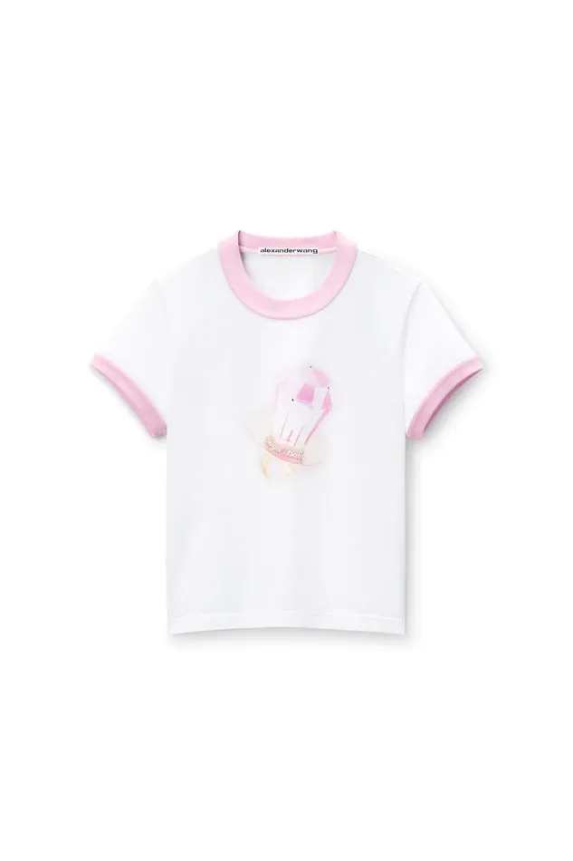 Alexander Wang TShirts Women Sugar Baby Ringer Tee In Cotton Jersey