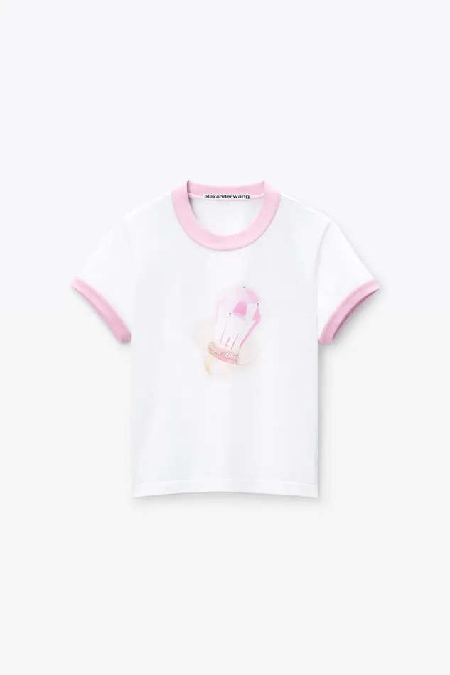Alexander Wang TShirts Women Sugar Baby Ringer Tee In Cotton Jersey