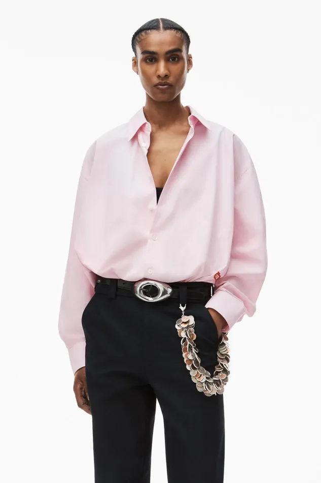 Alexander Wang Tops and Shirts Women Button Up Long Sleeve Boyfriend Shirt In Cotton With Logo