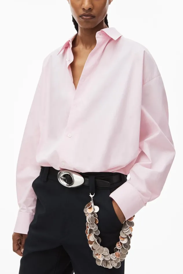 Alexander Wang Tops and Shirts Women Button Up Long Sleeve Boyfriend Shirt In Cotton With Logo