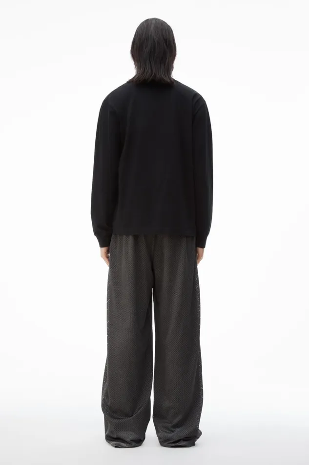 Alexander Wang UnisexWomenMen Unisex LongSleeve Tee With Distressed Logo In Cotton Jersey