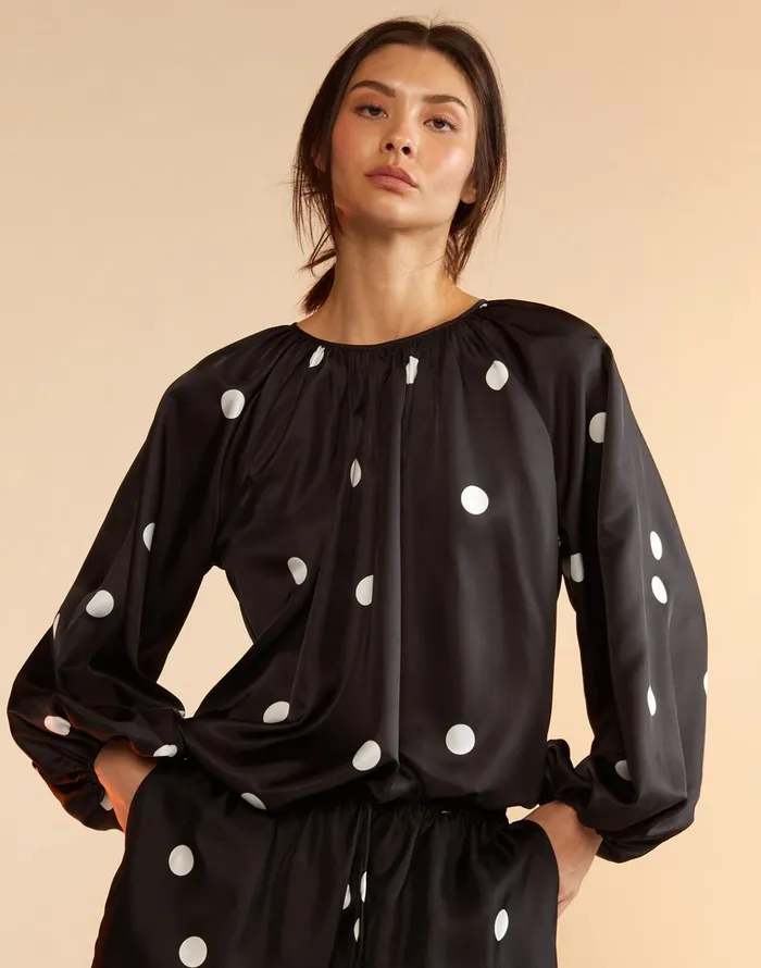 Alice Silk Blouse 8211 Blkwt Women Cynthia Rowley Tops