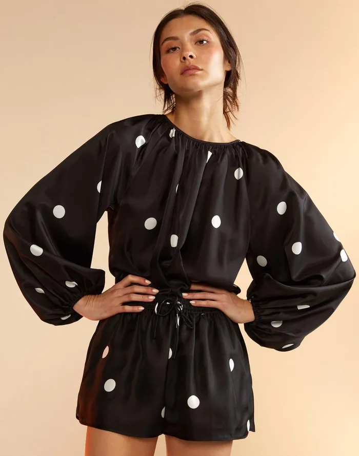 Alice Silk Blouse 8211 Blkwt Women Cynthia Rowley Tops