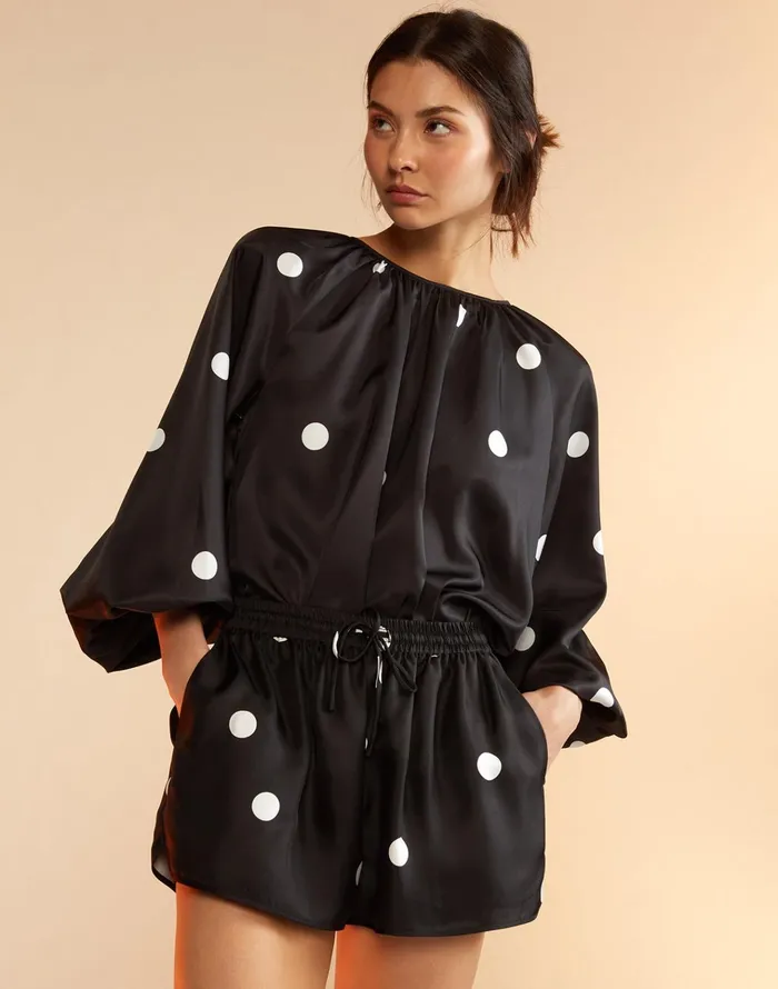 Alice Silk Blouse 8211 Blkwt Women Cynthia Rowley Tops