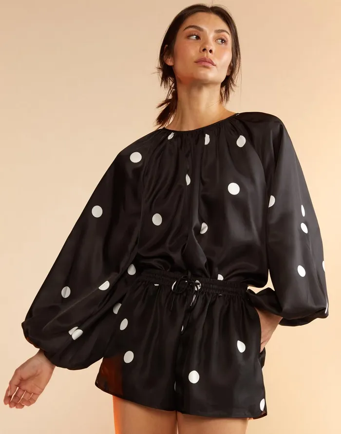 Alice Silk Blouse 8211 Blkwt Women Cynthia Rowley Tops
