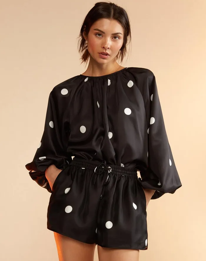 Alice Silk Blouse 8211 Blkwt Women Cynthia Rowley Tops