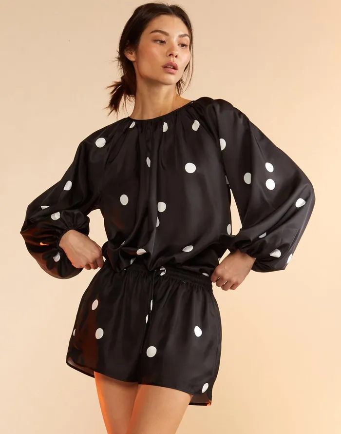 Alice Silk Blouse 8211 Blkwt Women Cynthia Rowley Tops