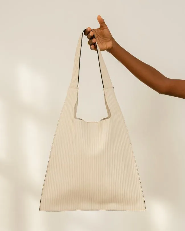 ALOHAS Bags The L Pleated 8211 White Leather Handbag 8211 Women