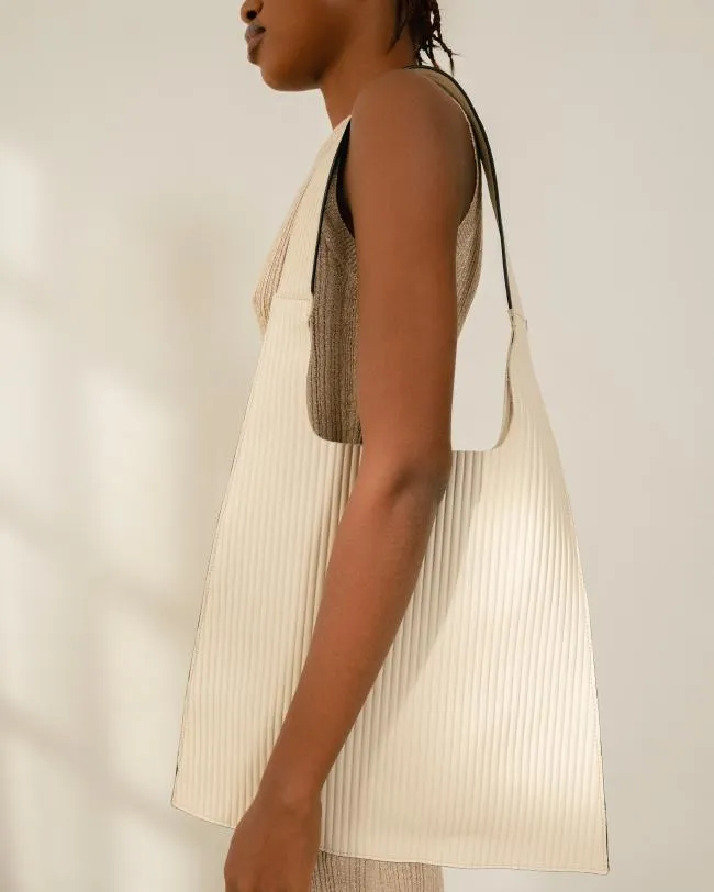 ALOHAS Bags The L Pleated 8211 White Leather Handbag 8211 Women