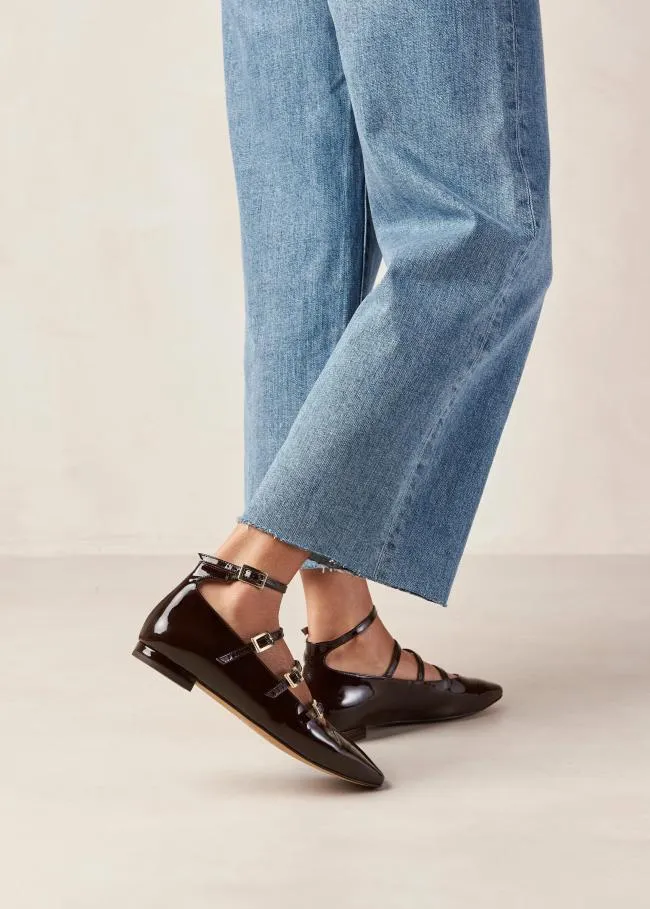 ALOHAS Ballet Flats Luke 8211 Brown Patent Leather Ballet Flats 8211 Women