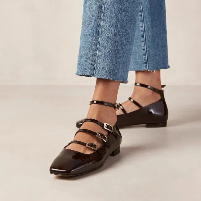 ALOHAS Ballet Flats Luke 8211 Brown Patent Leather Ballet Flats 8211 Women