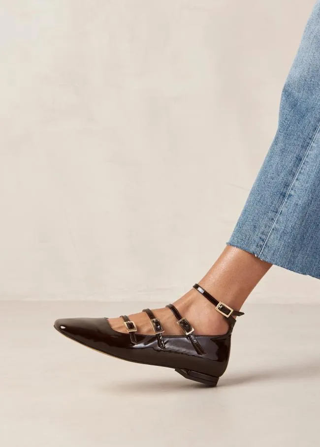 ALOHAS Ballet Flats Luke 8211 Brown Patent Leather Ballet Flats 8211 Women