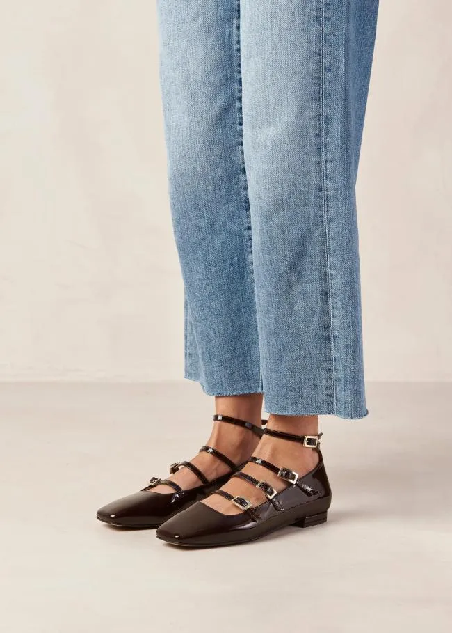ALOHAS Ballet Flats Luke 8211 Brown Patent Leather Ballet Flats 8211 Women
