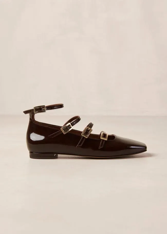 ALOHAS Ballet Flats Luke 8211 Brown Patent Leather Ballet Flats 8211 Women