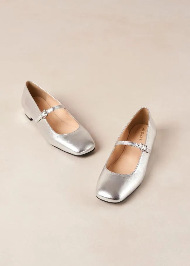 ALOHAS Ballet Flats Por Do Sol 8211 Silver Ballet Pumps 8211 Women