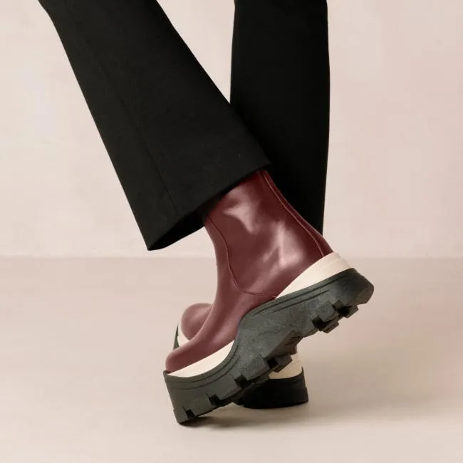ALOHAS Boots Sapphire Chess 8211 Red Leather Boots 8211 Women