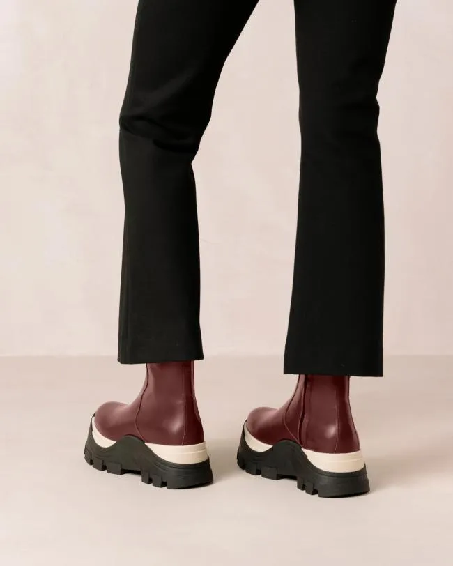 ALOHAS Boots Sapphire Chess 8211 Red Leather Boots 8211 Women