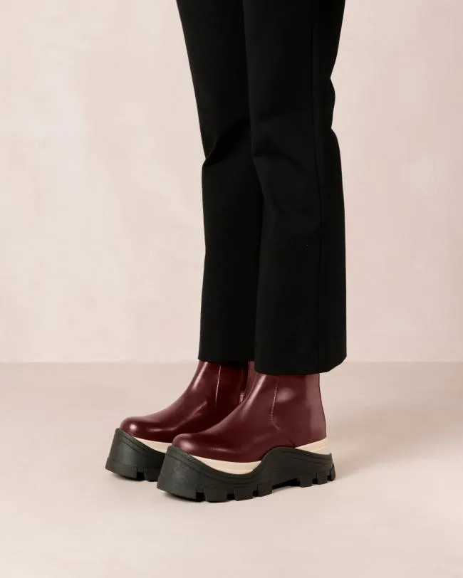 ALOHAS Boots Sapphire Chess 8211 Red Leather Boots 8211 Women