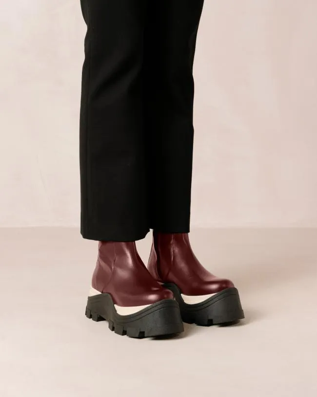 ALOHAS Boots Sapphire Chess 8211 Red Leather Boots 8211 Women