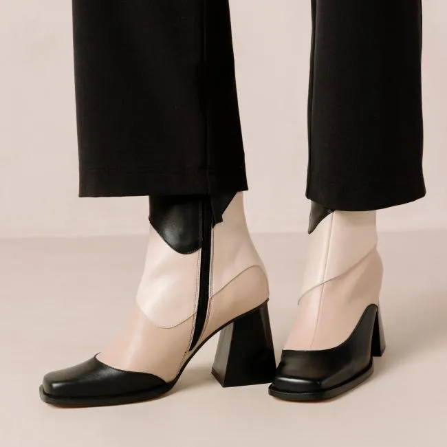 ALOHAS Boots South Patchwork 8211 Black And Beige Leather Boots 8211 Women