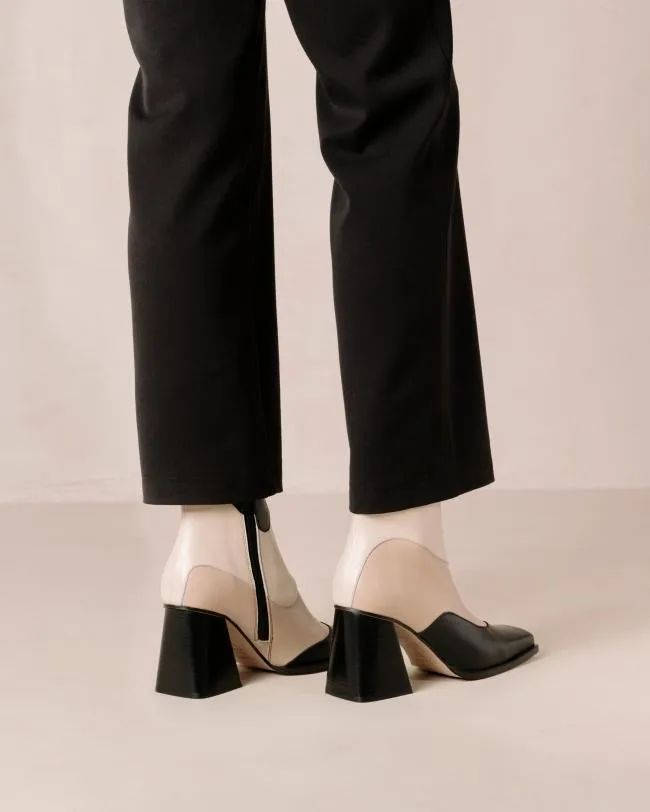 ALOHAS Boots South Patchwork 8211 Black And Beige Leather Boots 8211 Women