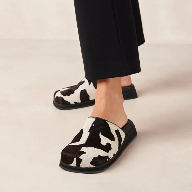 ALOHAS Clogs Whiz 8211 Cow Print Leather Mules 8211 Women