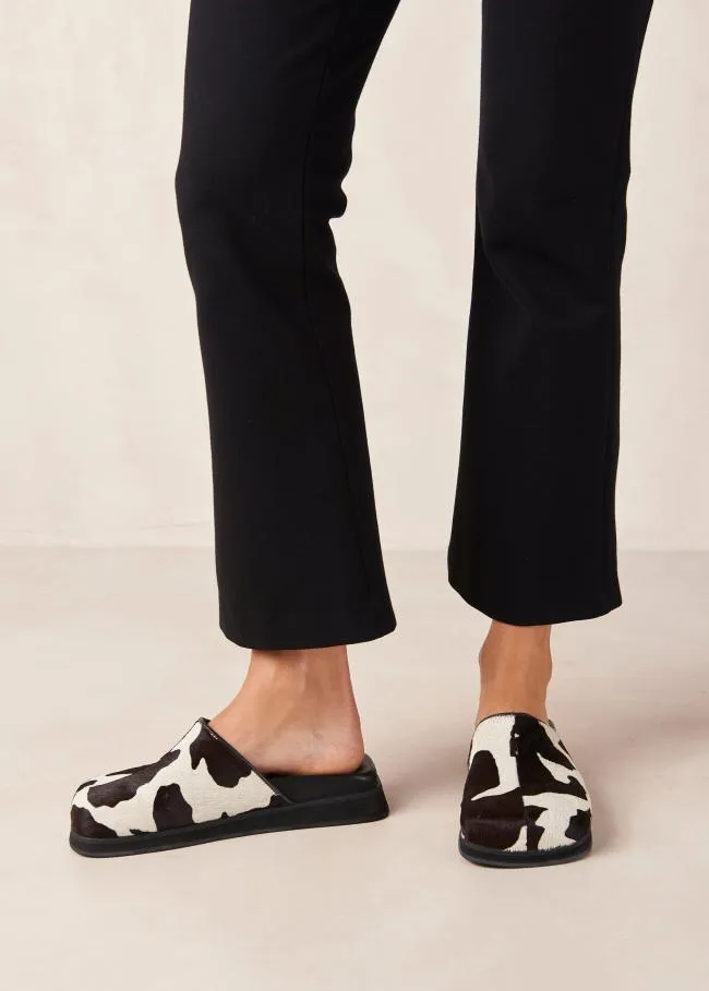 ALOHAS Clogs Whiz 8211 Cow Print Leather Mules 8211 Women