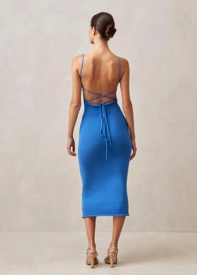 ALOHAS Dresses Delicate 8211 Blue Knit Dress 8211 Women