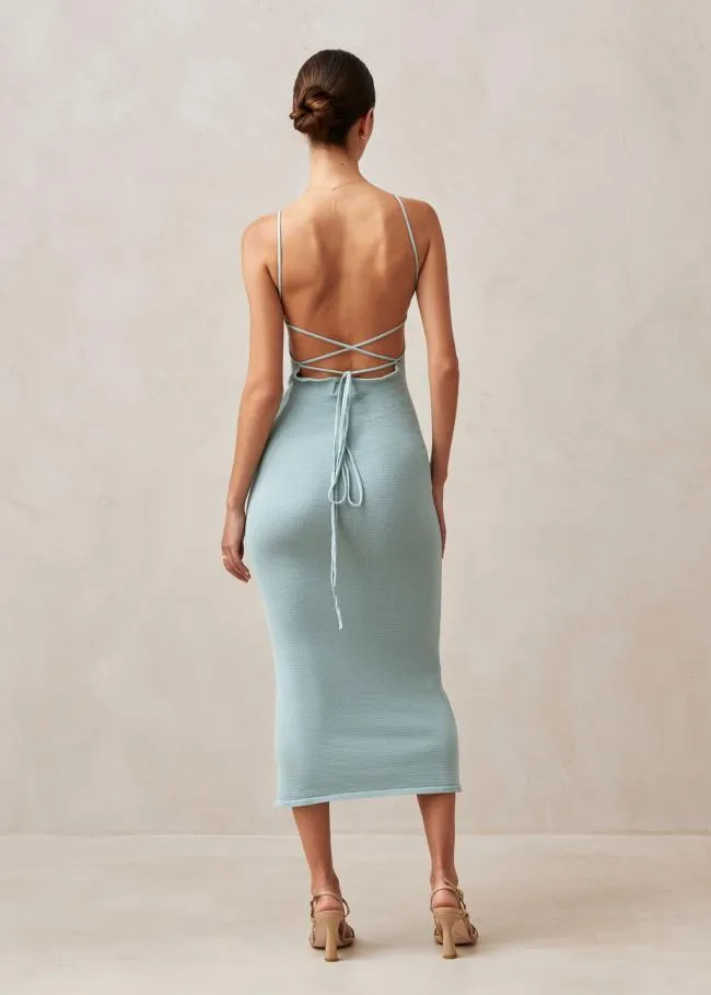 ALOHAS Dresses Delicate 8211 Turquoise Knit Dress 8211 Women