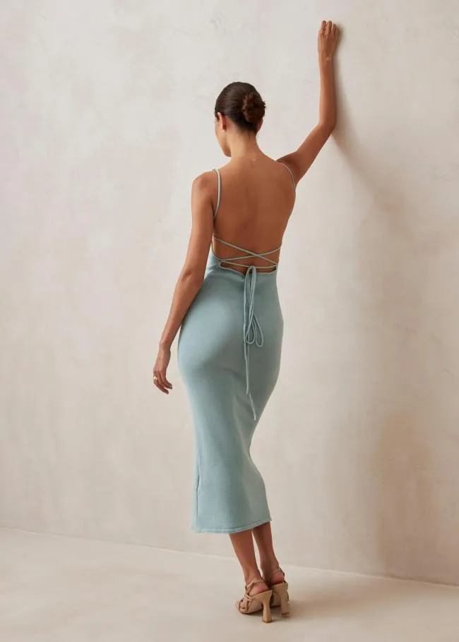ALOHAS Dresses Delicate 8211 Turquoise Knit Dress 8211 Women