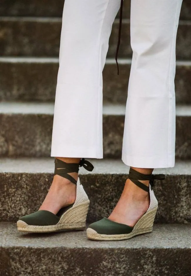 ALOHAS Espadrilles Clara By Day 8211 Green Canvas Espadrilles 8211 Women