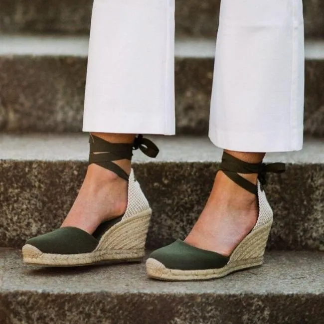 ALOHAS Espadrilles Clara By Day 8211 Green Canvas Espadrilles 8211 Women