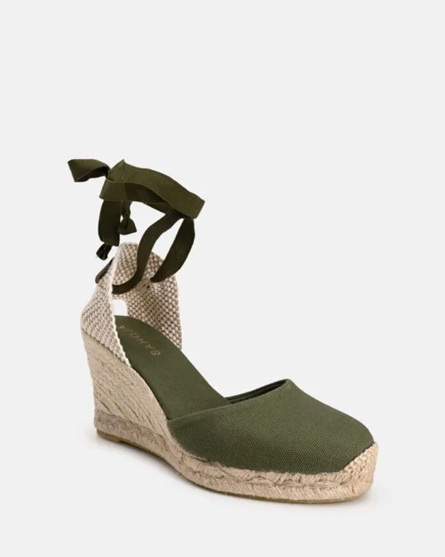 ALOHAS Espadrilles Clara By Day 8211 Green Canvas Espadrilles 8211 Women