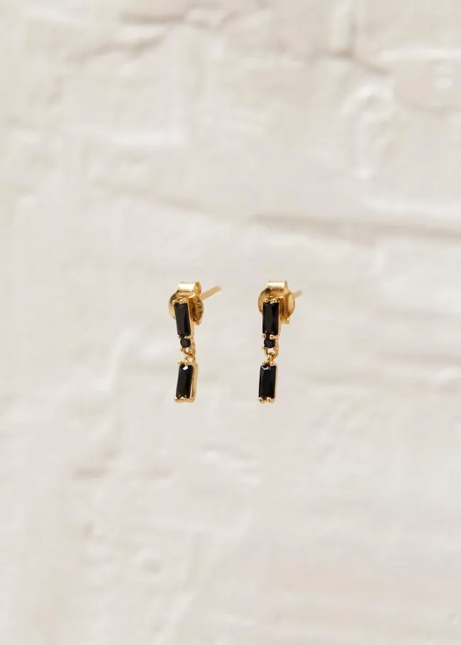ALOHAS Jewelry Link 8211 Gold And Black Crystal Earrings 8211 Women