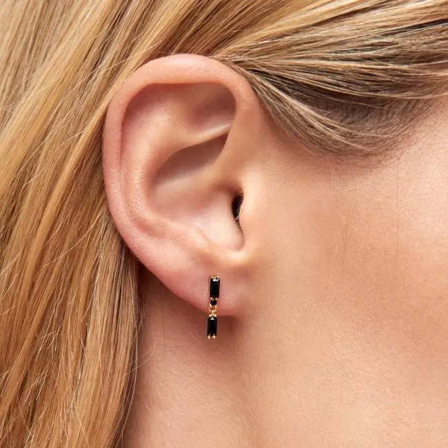 ALOHAS Jewelry Link 8211 Gold And Black Crystal Earrings 8211 Women