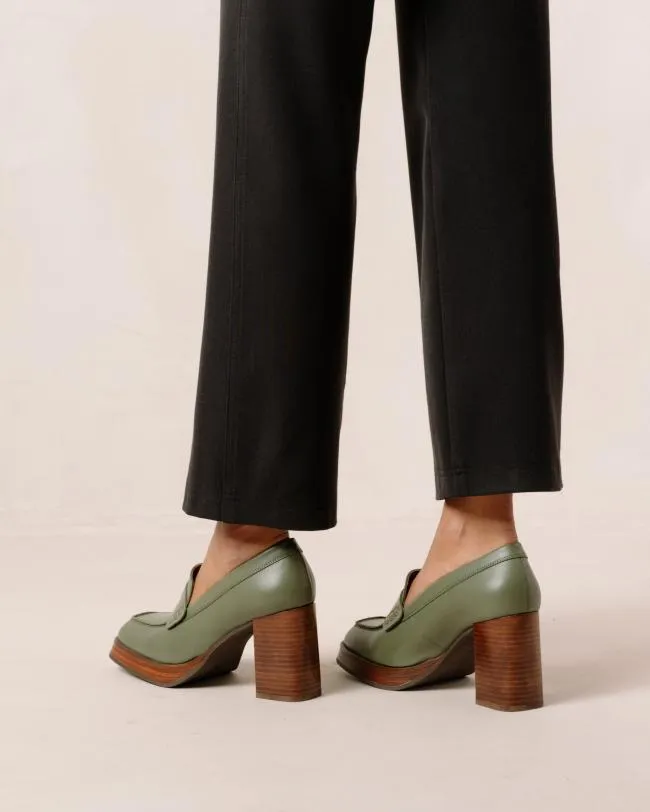 ALOHAS Loafers Busy 8211 Green Leather Loafers 8211 Women