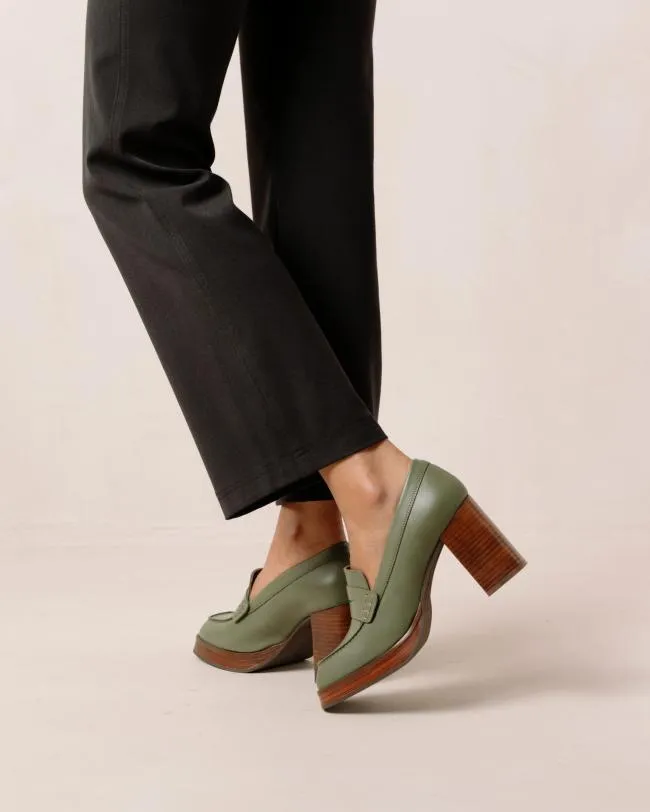 ALOHAS Loafers Busy 8211 Green Leather Loafers 8211 Women